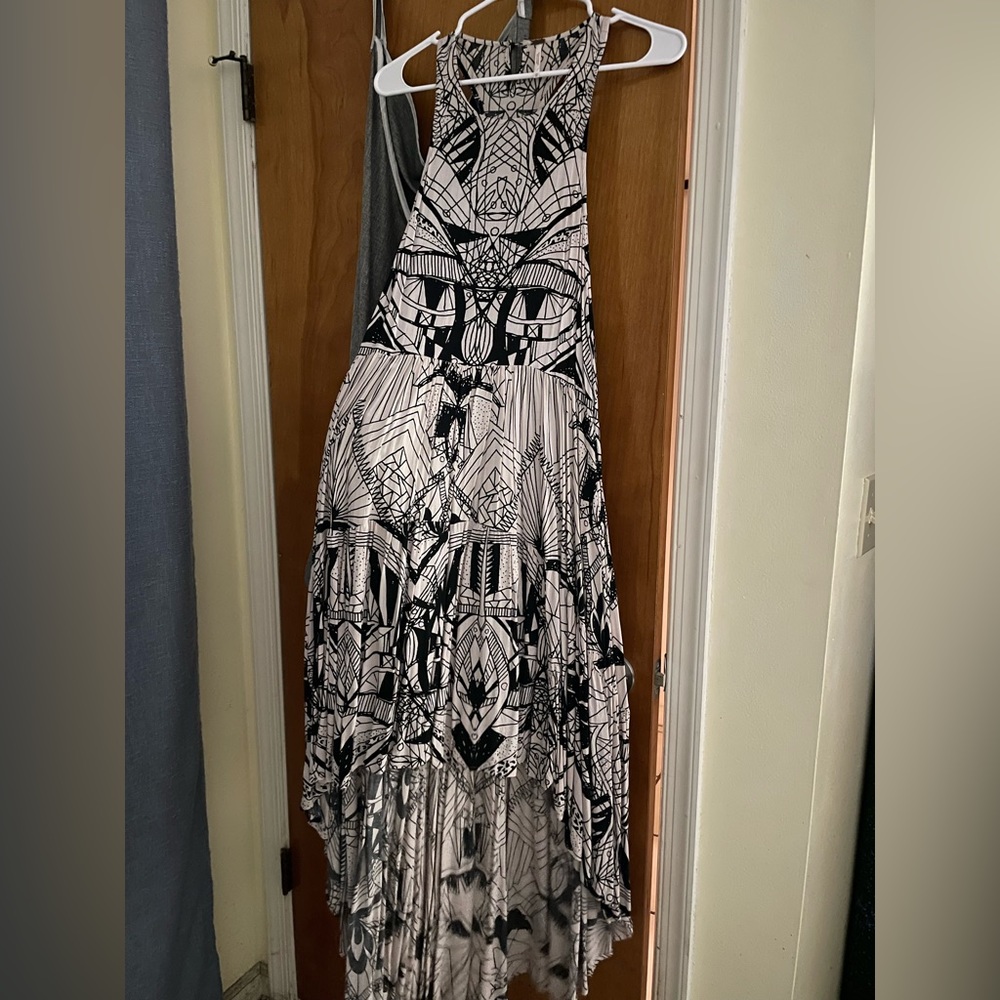 Free People Black and White High Low Dress